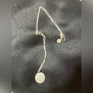 Stella & Dot 925 Silver Initial N Necklace